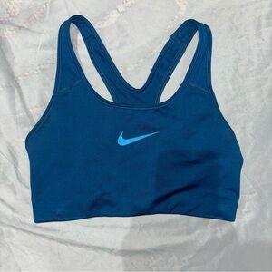 Nike Dri Fit Sports Bra Athletic Blue Logo Size Small